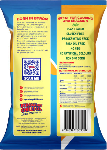 Byron Bay Chilli Natural Cornchips G/F 250g