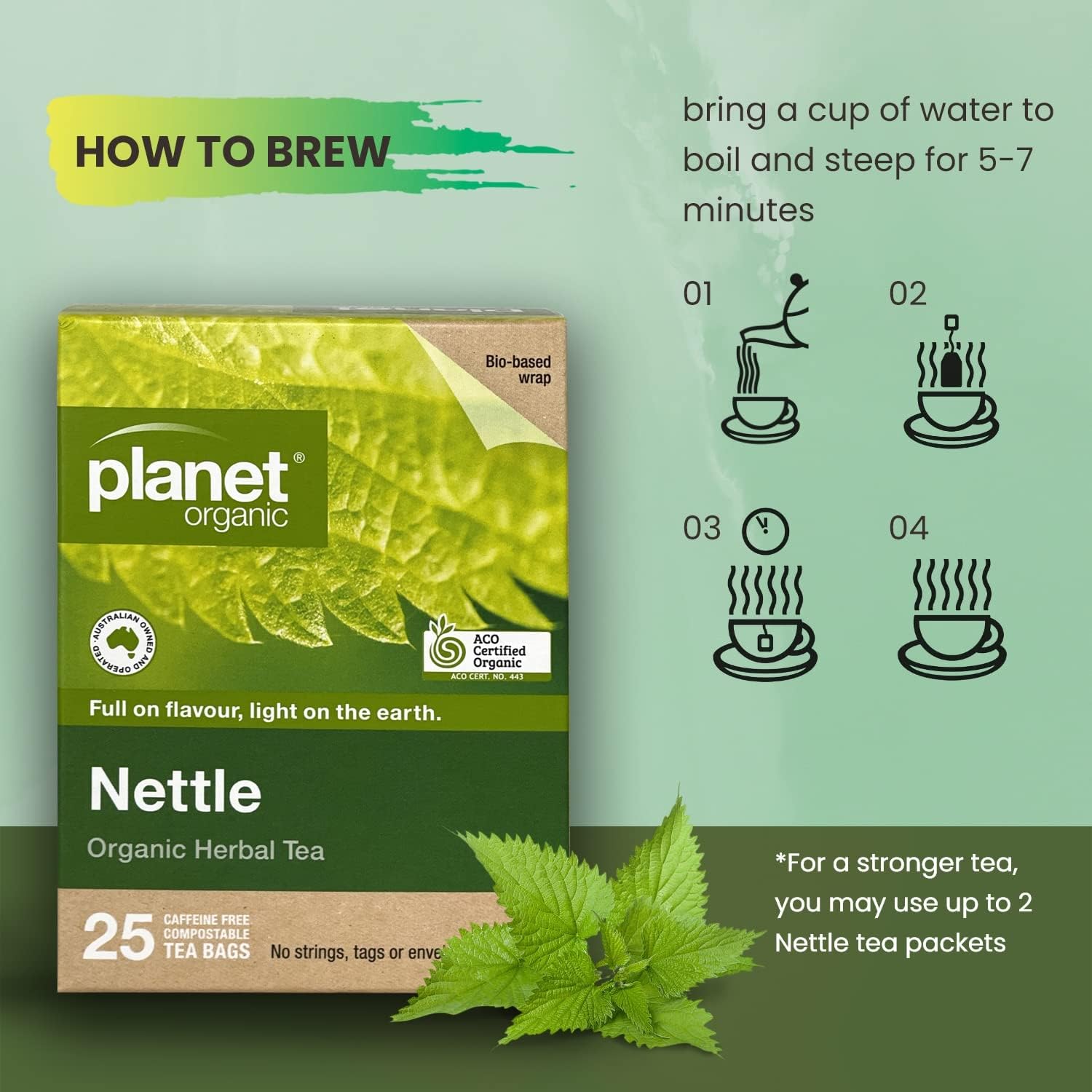 Planet Organic Herbal Tea Bags Nettle 25 Tea Bags