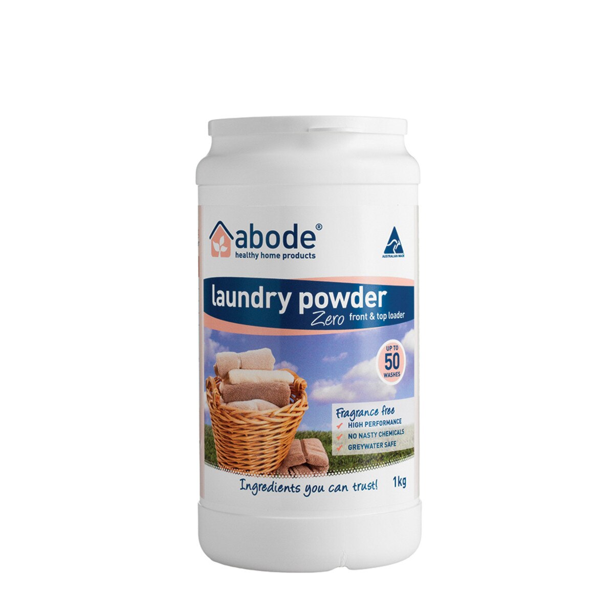 Abode Front & Top Loader Zero Laundry Powder 1kg
