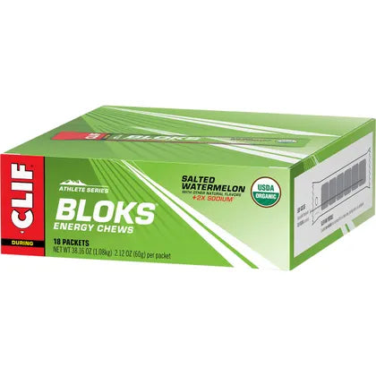 CLIF Bloks Energy Chews Salted Watermelon 100mg Sodium 18x60g