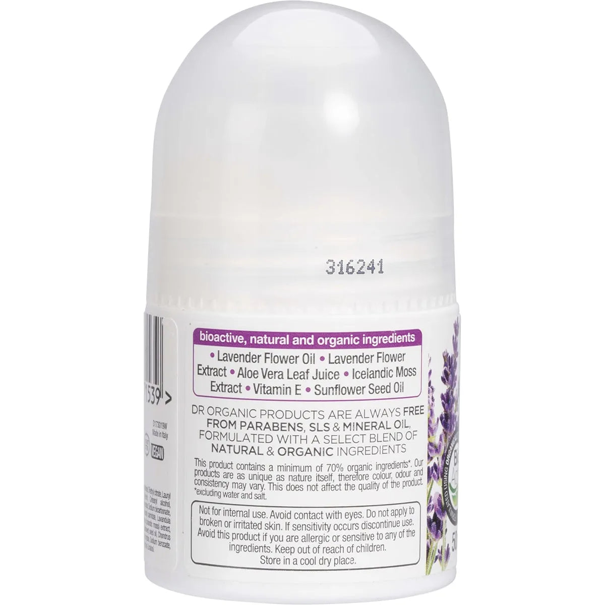 Dr Organic Lavender Roll On Deodorant 50ml