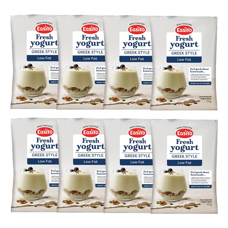 EasiYo Wellbeing Range Greek Style Low Fat Yoghurt Base 170g Carton of 8