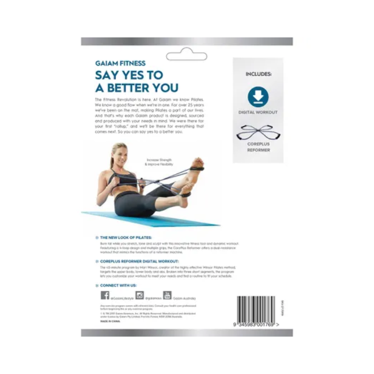 Gaiam Pilates Reformer 4-Loop Design and Multiple Grips