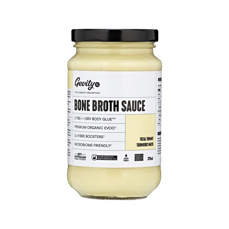 Gevity Rx Bone Broth Sauce Total Tummy Turmeric Mayo G/F 375ml