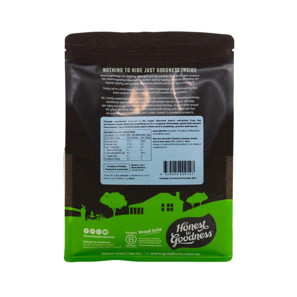 Honest to Goodness Organic Arrowroot Powder 1kg