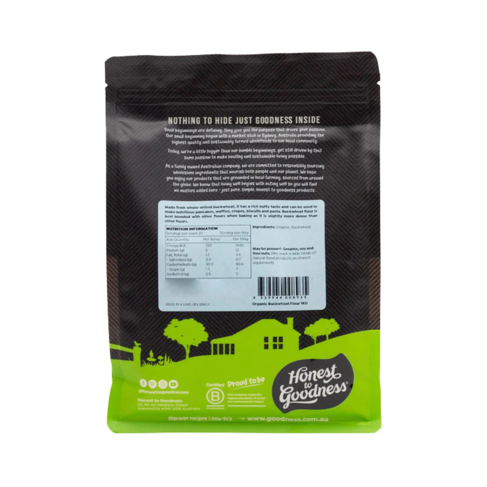 Honest to Goodness Organic Buckwheat Flour 1kg