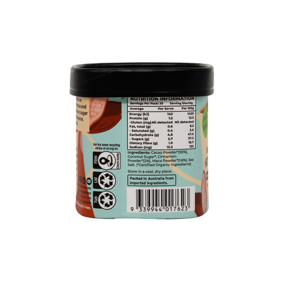 Honest to Goodness Organic Hot Chocolate Superfood Blend 200g