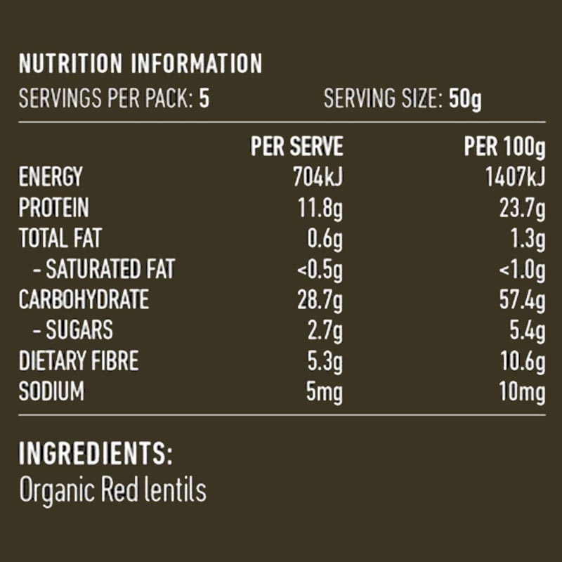 Lotus Lentils Red Split Organic 250g