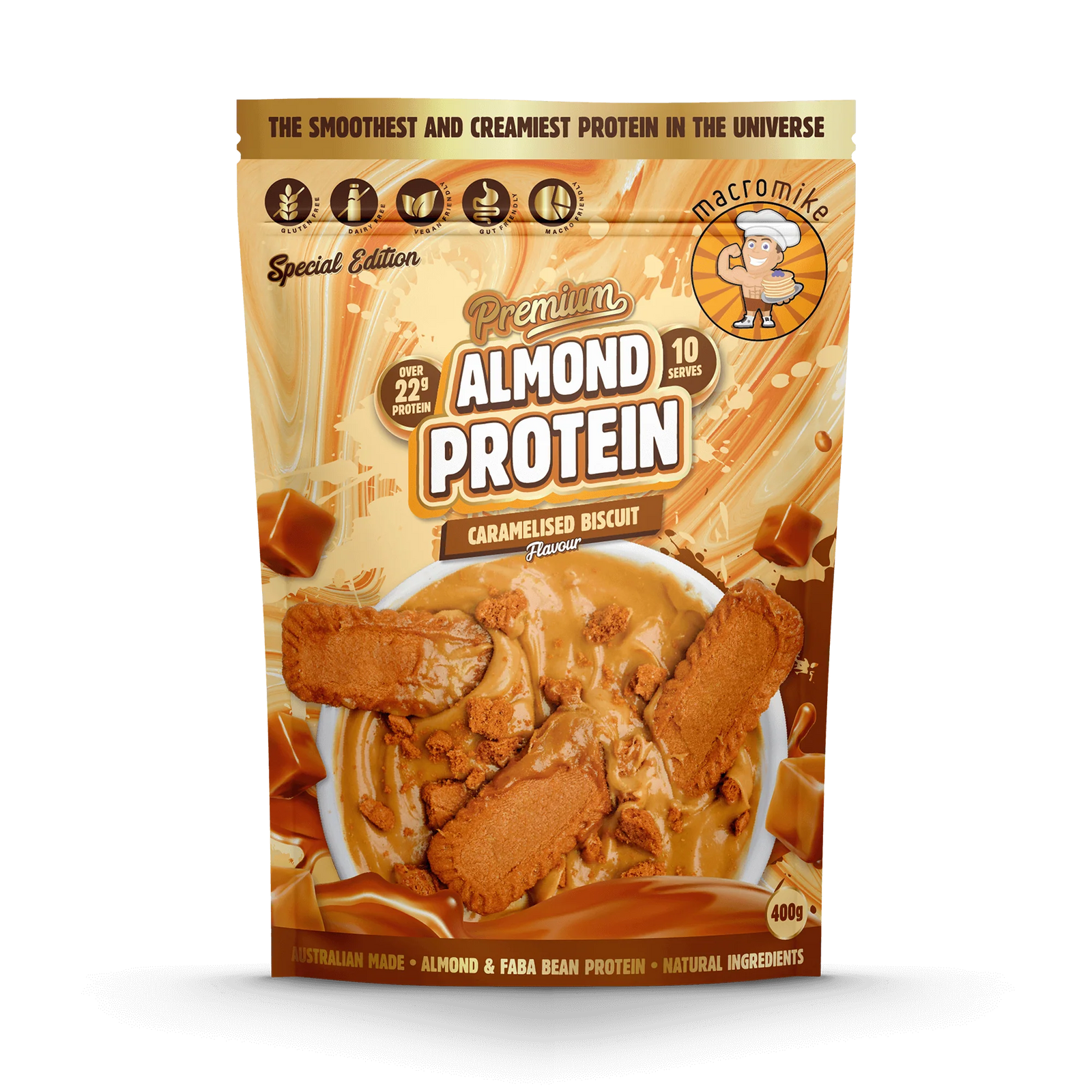 Macro Mike Premium Almond Protein Caramelised Biscuit 400g
