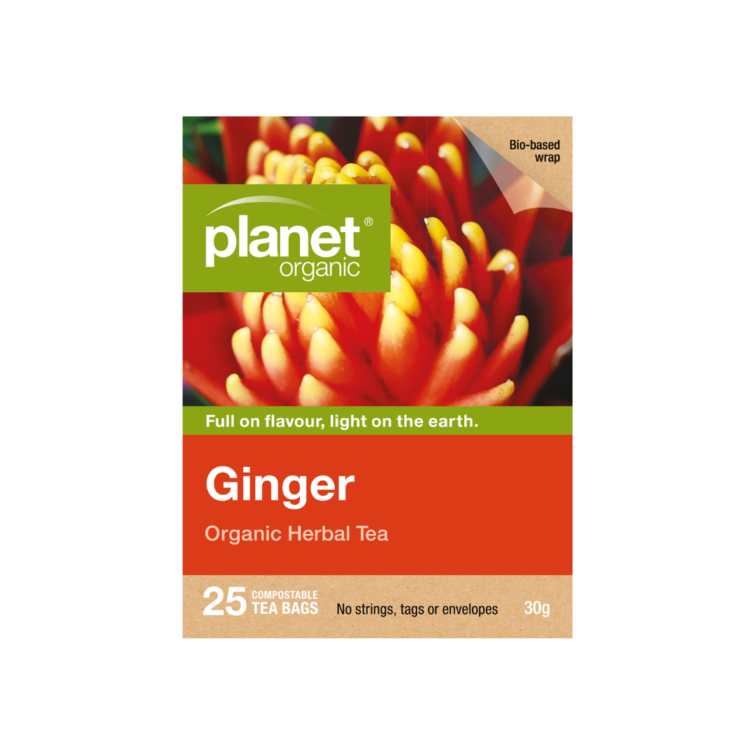 Planet Organic Ginger Herbal Tea Bags 25 Pack