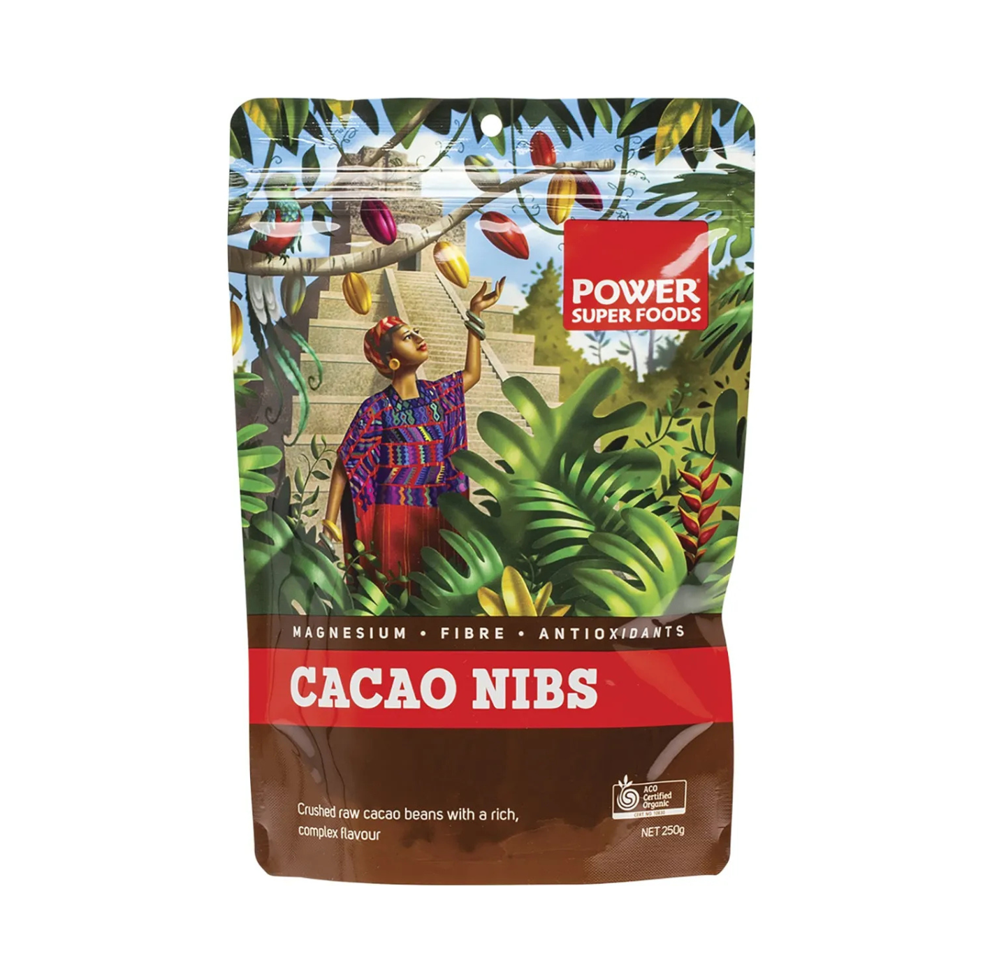 Power Super Foods Raw Certified Organic Cacao Nibs 250g