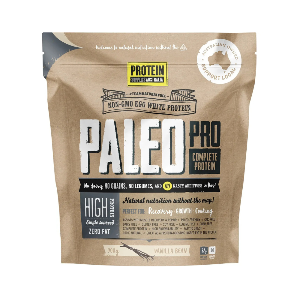 Protein Supplies Australia Paleo Pro Egg White Protein Vanilla Bean 900g