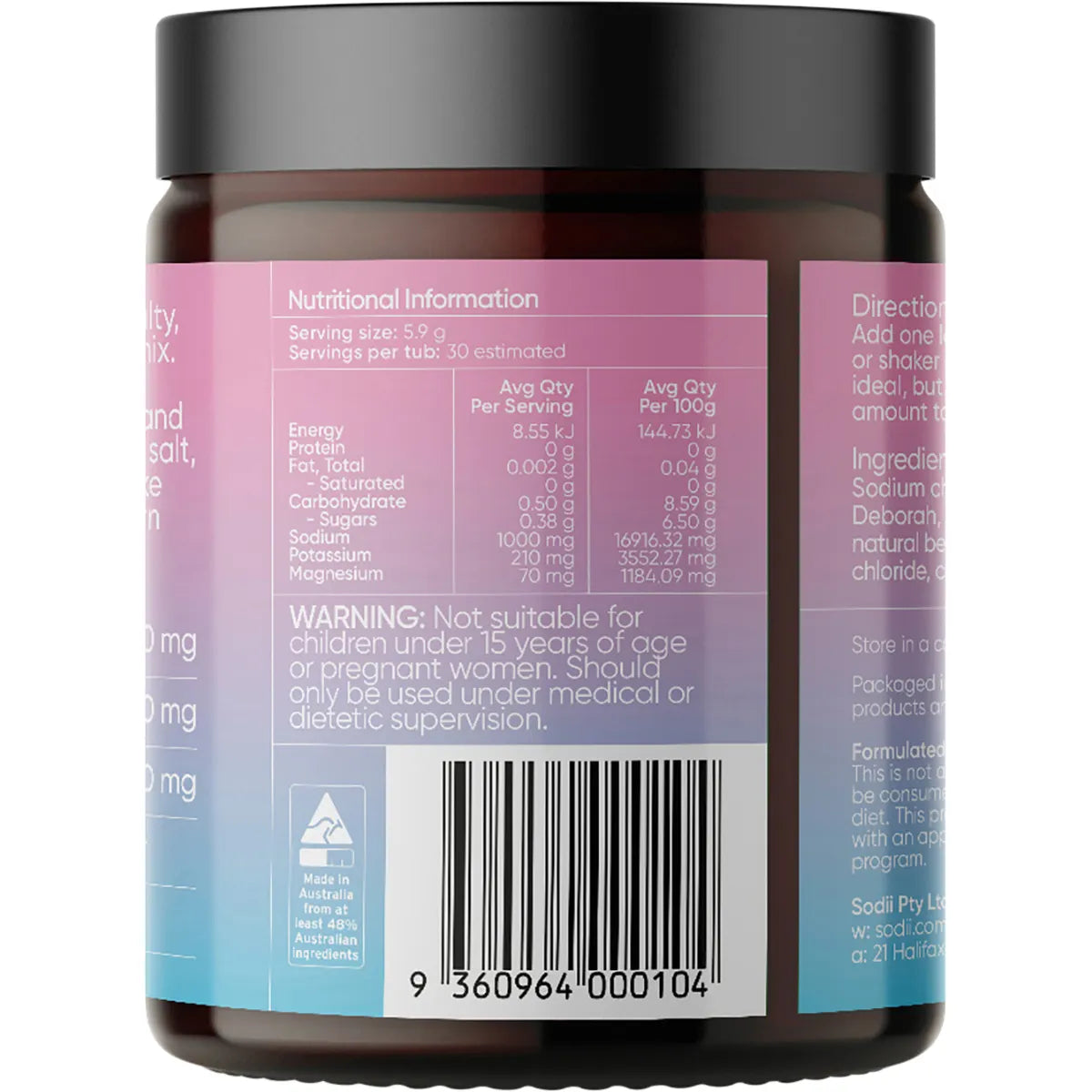 Sodii Everyday Hydration Salts Salty Berry 185g