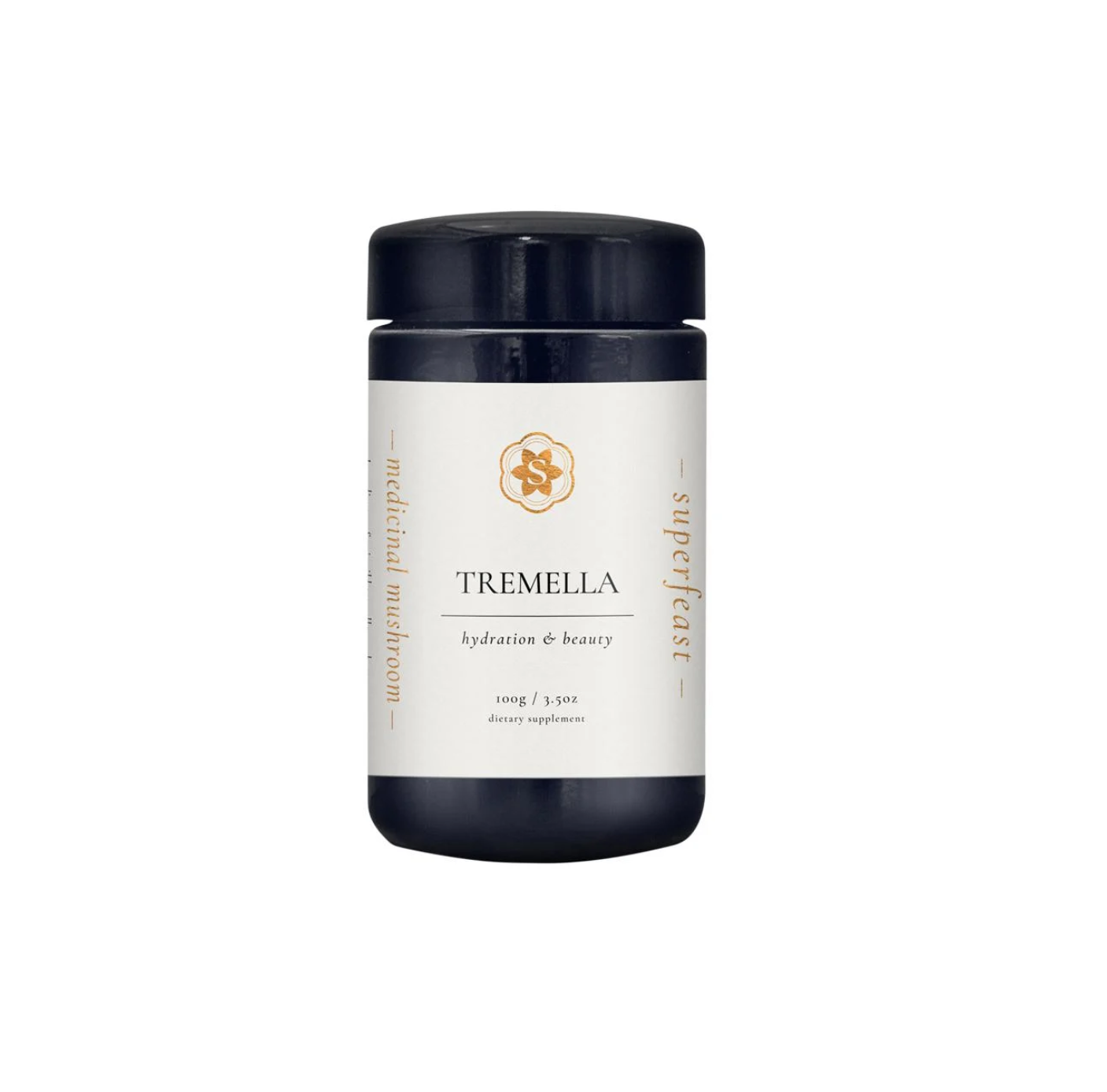 Superfeast Tremella 100g jar, a premium dried mushroom for hydration and beauty in culinary creations.