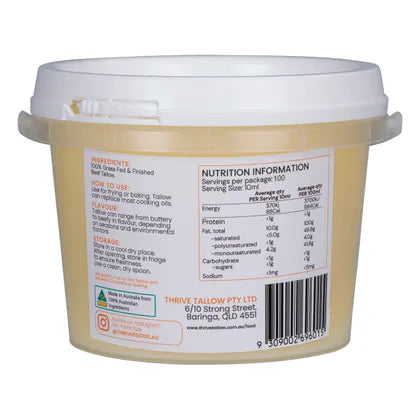 Thrive Tallow 100% Grass Fed Tallow 1L