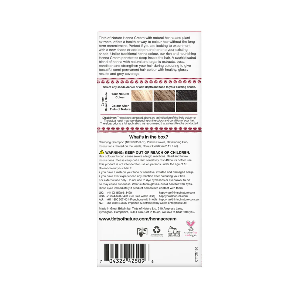 Tints of Nature Henna Cream Dark Brown 70ml
