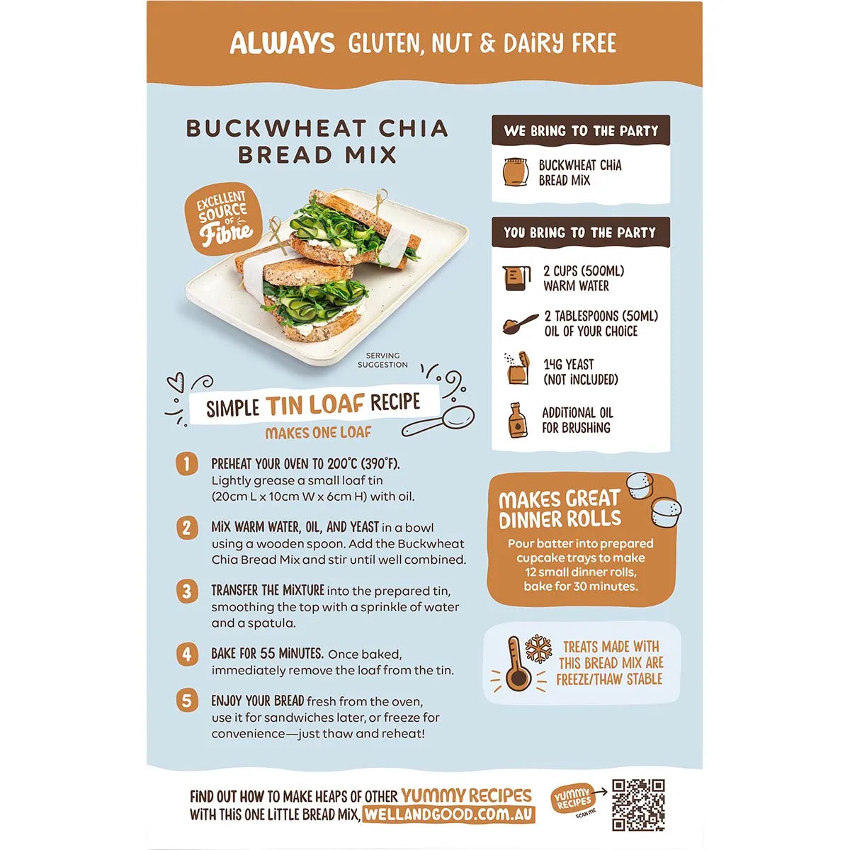 Well & Good Buckwheat & Chia Bread Mix 360g