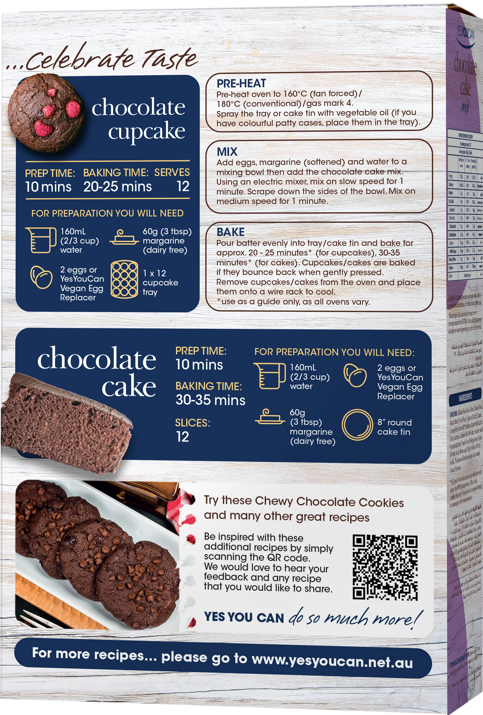 YesYouCan Essential Chocolate Cake Mix G/F 375g