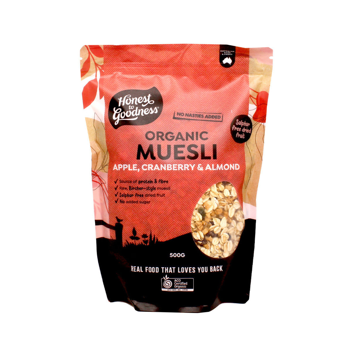 Honest to Goodness Organic Apple, Cranberry & Almond Muesli 500g