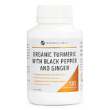 Nature's Help Organic Turmeric front and active ingredient label.