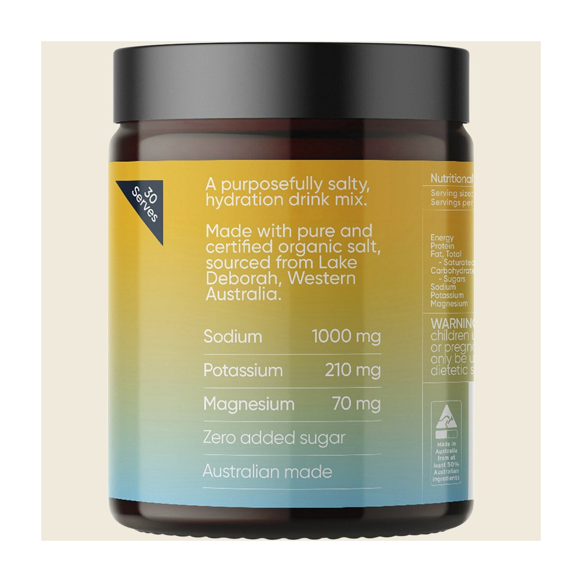 Sodii Everyday Hydration Salts Salty Pineapple 185g right label