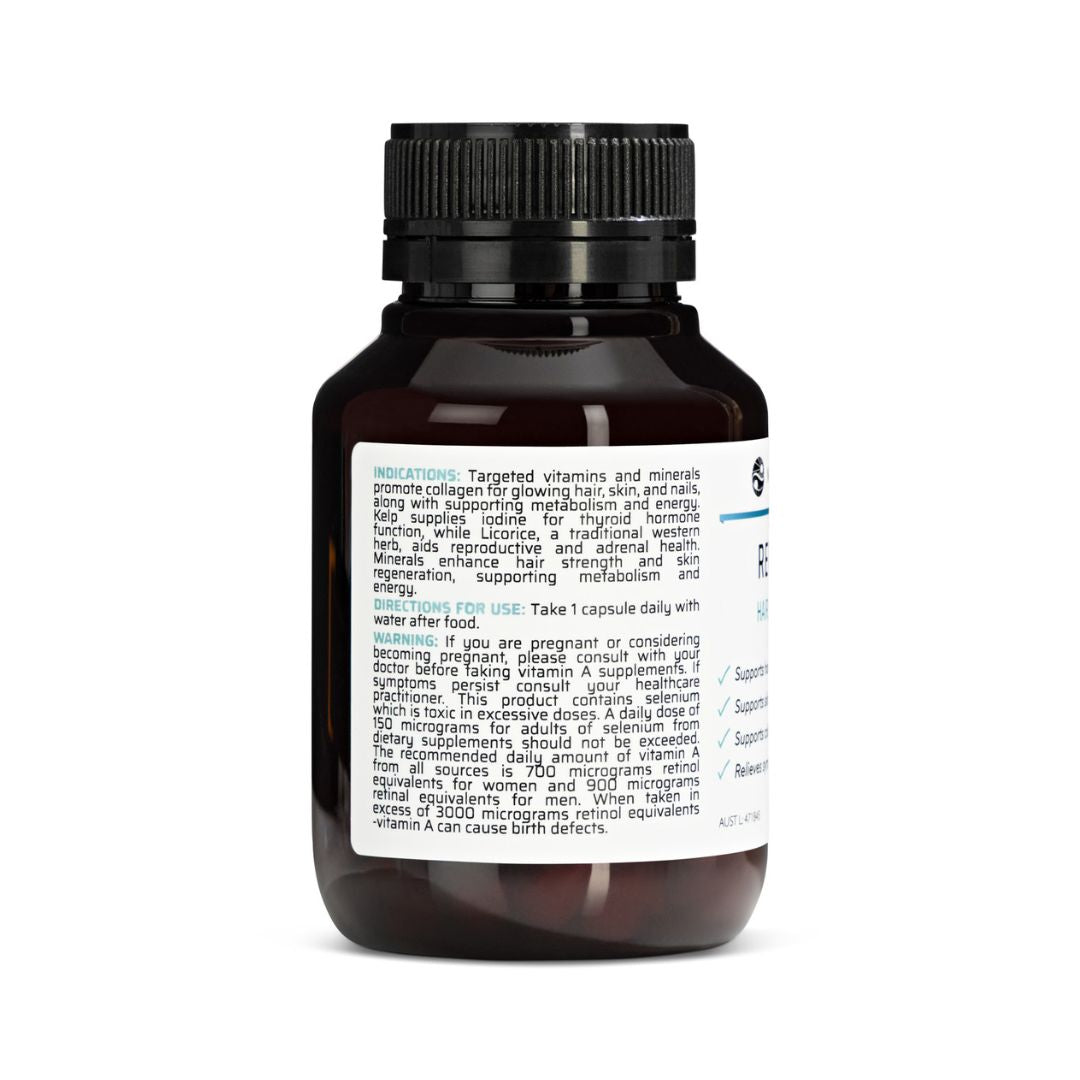 Nature's Help Revitalise directions and warning label.