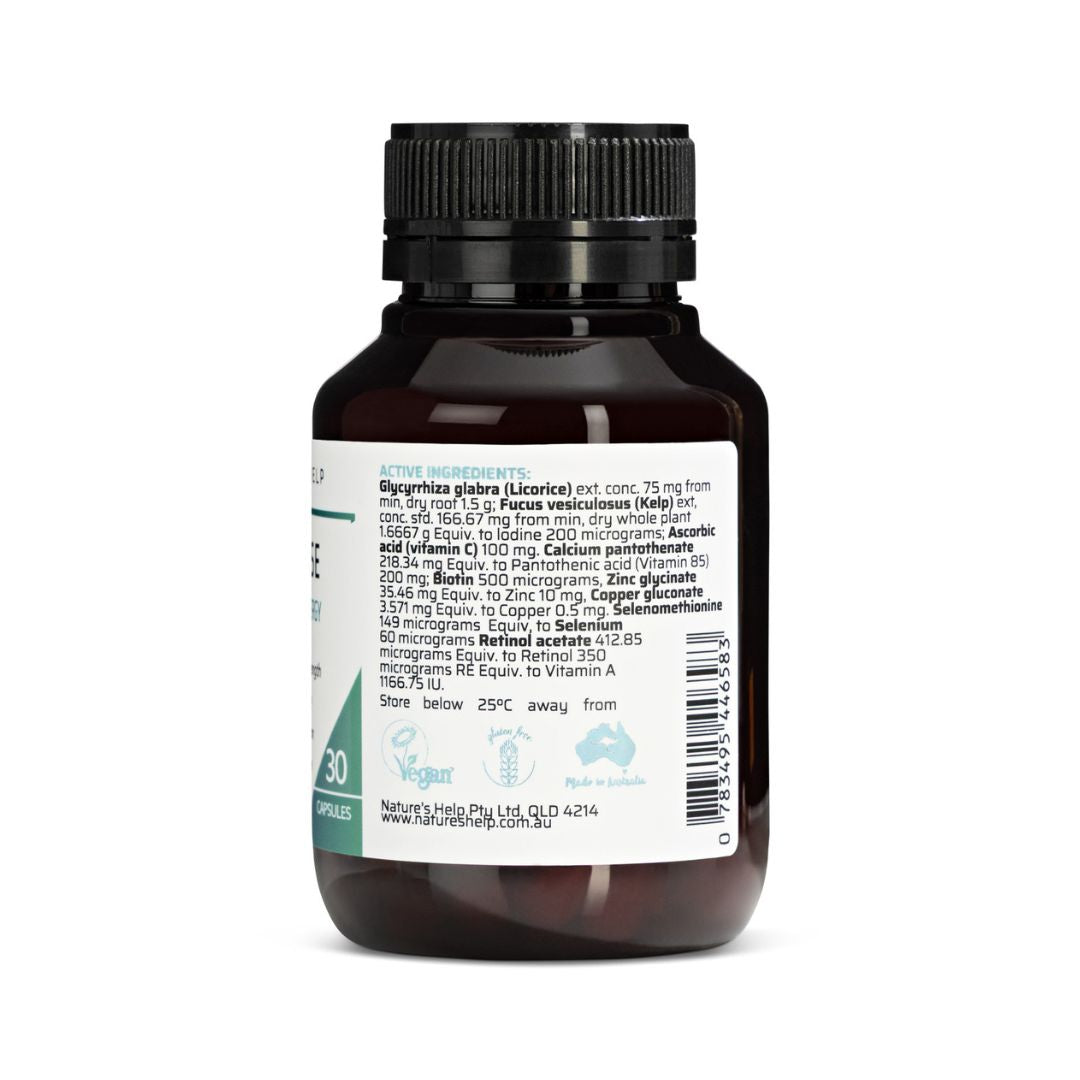 Nature's Help Revitalise active ingredients and barcode label.