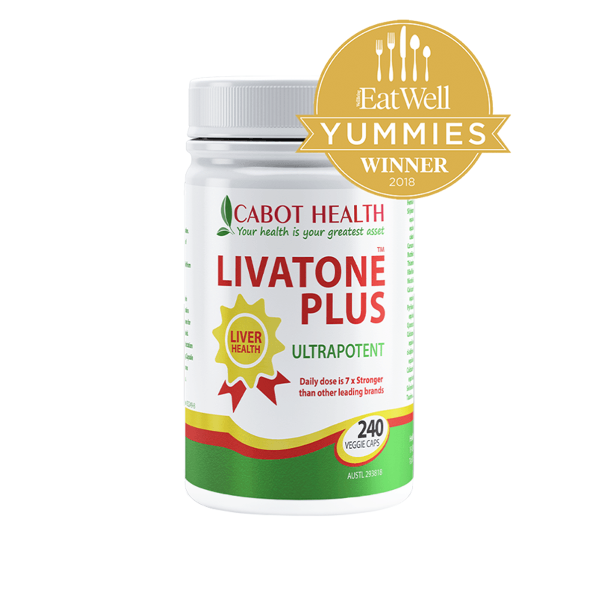 Cabot Health LivaTone Plus 240 capsules front bottle