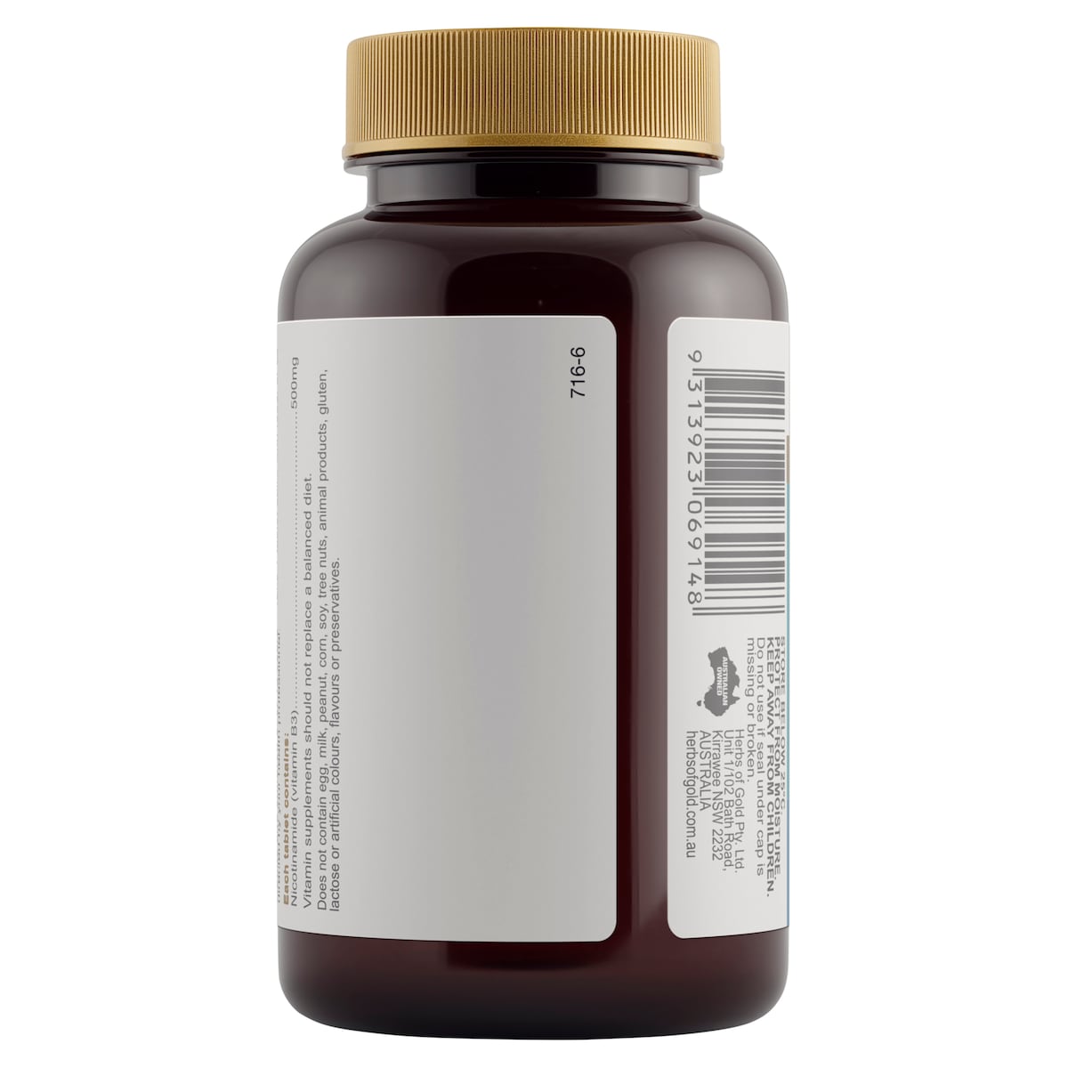 Herbs of Gold Vitamin B3 500mg 60 Tablets Healthylife gallery image 3
