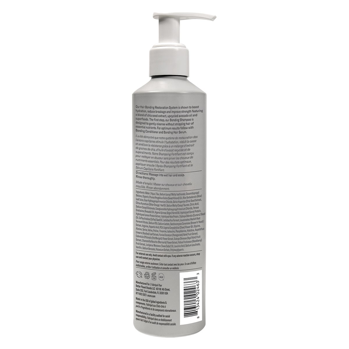 Acure Bonding Shampoo 250ml back label