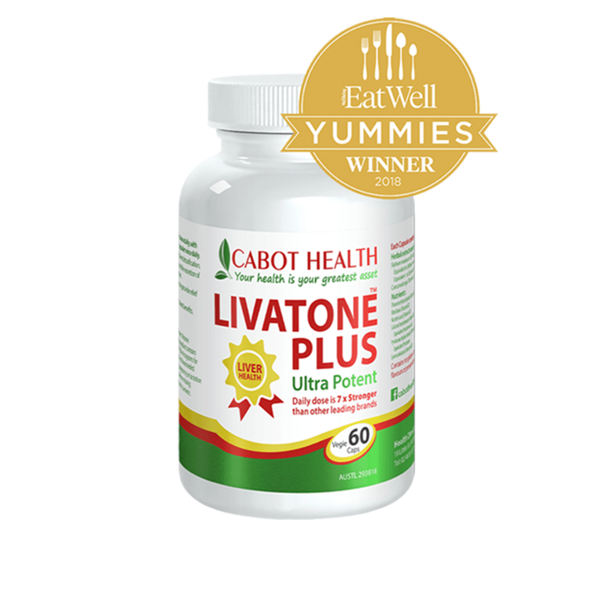 Cabot Health LivaTone Plus 60 capsules front bottle
