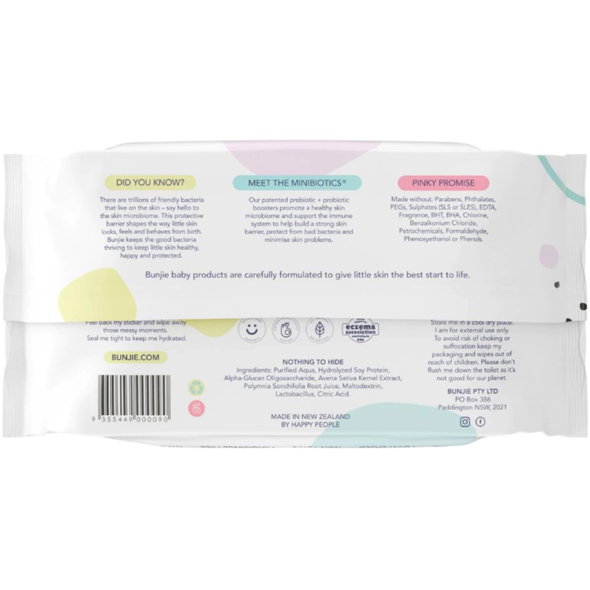 Bunjie Probiotic Baby Wipes 80 Super Soft Sheets