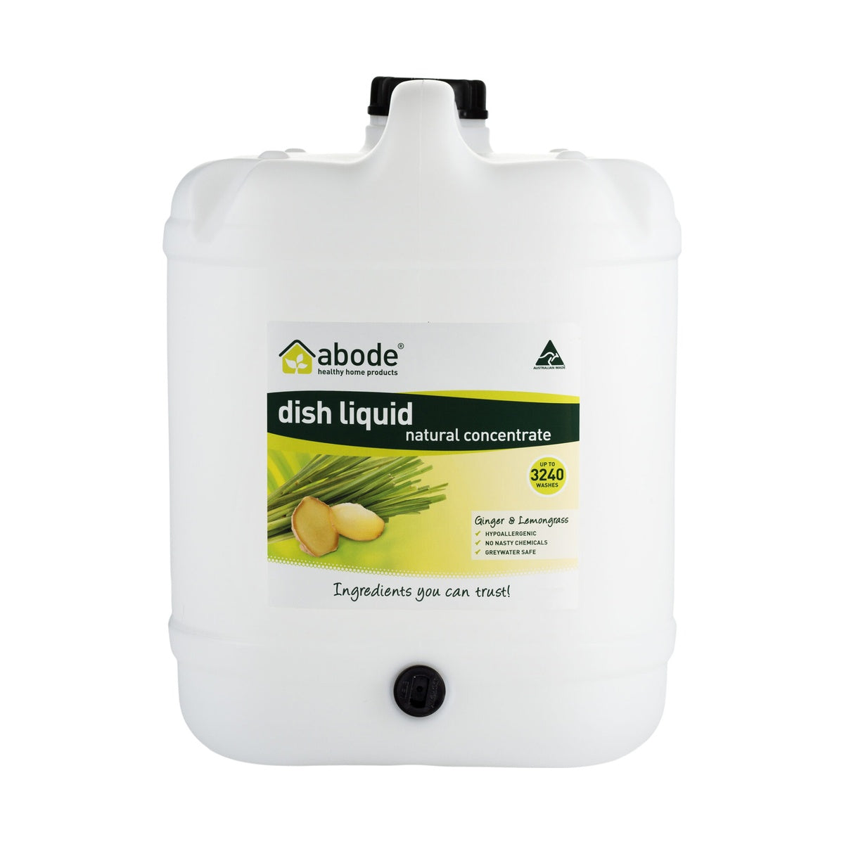 Abode Dish Liquid Ginger & Lemongrass 15L Drum product packshot
