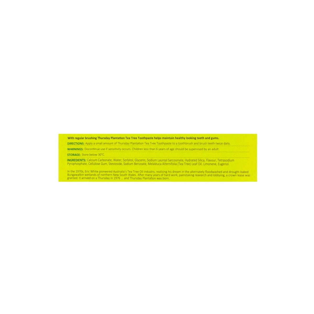 Thursday Plantation Tea Tree Toothpaste 110G pack image 3