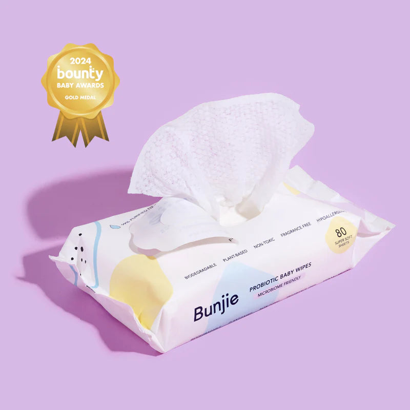 Bunjie Probiotic Baby Wipes 80 Super Soft Sheets