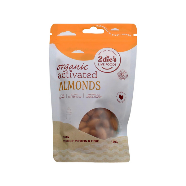 2die4 Live Foods Organic Activated Almonds 120g