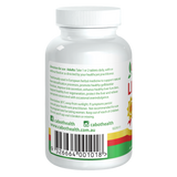 Cabot Health LivaTone Shots 60 tablets rear label with directions, warnings and barcode