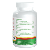 Cabot Health LivaTone Shots 60 tablets rear label with ingredient panel