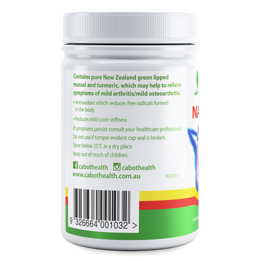 Cabot Health Natural Pain Manager 100 Capsules side label