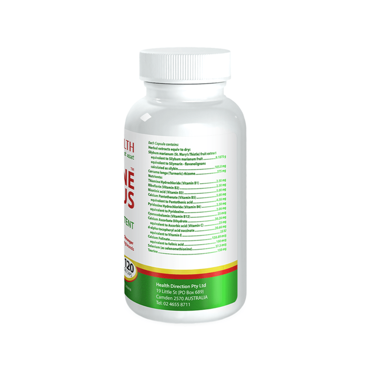Cabot Health LivaTone Plus 120 capsules ingredients label