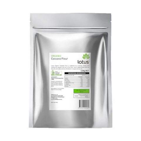 Lotus Organic Cassava Flour 4.8kg front packshot