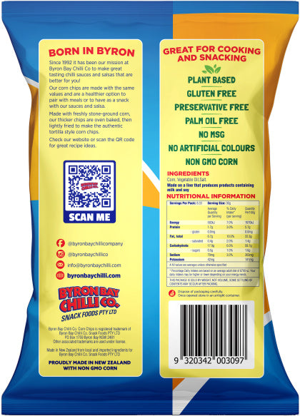 Byron Bay Chilli Co Lightly Salted Cornchips 250g