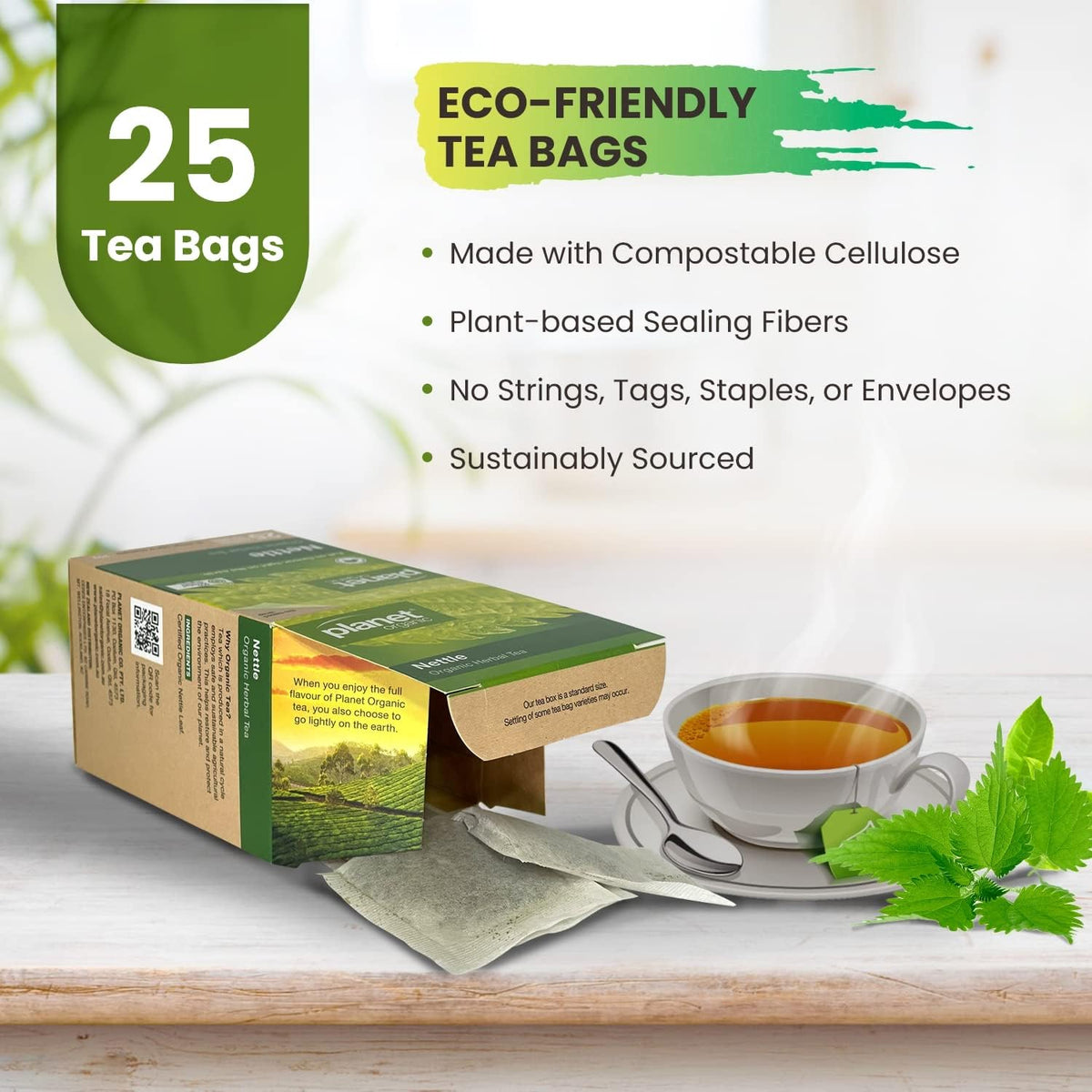 Planet Organic Herbal Tea Bags Nettle 25 Tea Bags