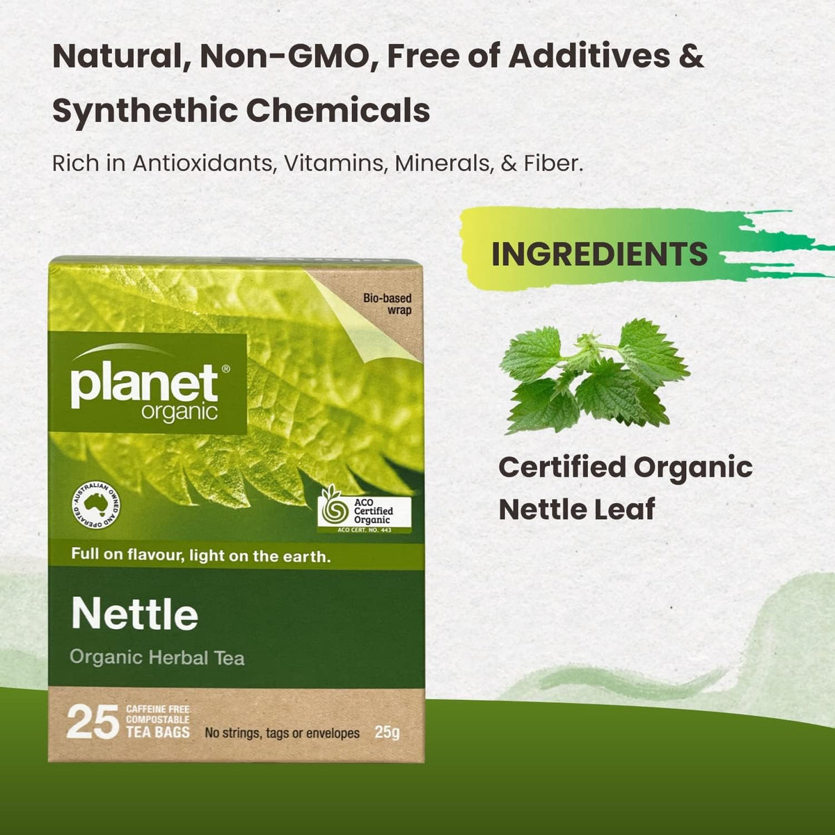 Planet Organic Herbal Tea Bags Nettle 25 Tea Bags