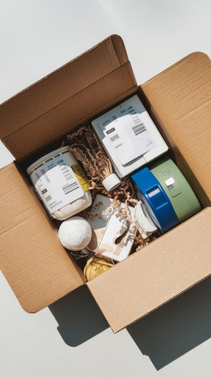 Eco-friendly packaging with recycled cardboard and compostable materials