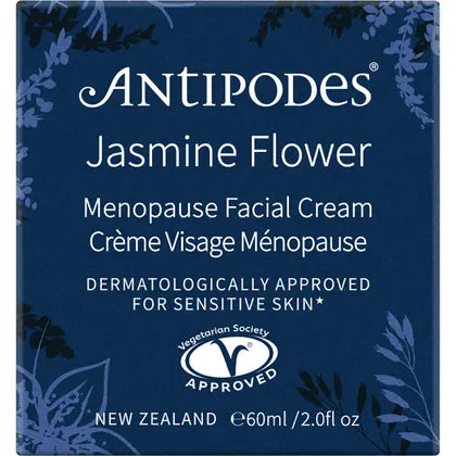 Antipodes Jasmine Flower Menopause Facial Cream 60ml carton front panel