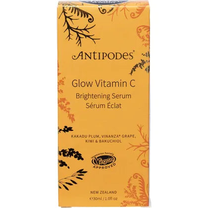 Antipodes Glow Vitamin C Brightening Serum 30ml carton front panel