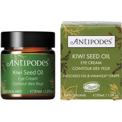 Antipodes Kiwi Seed Oil Eye Cream 30ml product and carton packshot