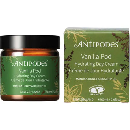 Antipodes Vanilla Pod Hydrating Day Cream 60ml product and carton packshot
