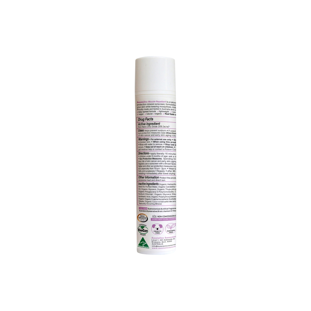 AussieZinc Mozzie Repellent SPF50 Natural Tint 100g
